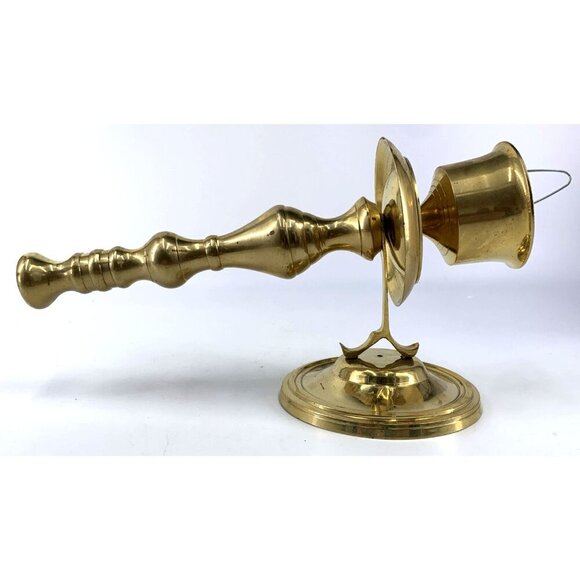 Brass Wall Mount Sconce Candle Holders 9" Set of 2 India Vintage - Picture 8 of 12